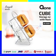 Oxone Rosegold Cube Storage Jar 2 Pcs OX-352R