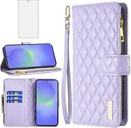 Asuwish Phone Case for Samsung Galaxy A56 5G Wallet Cover with Tempered Glass Screen Protector and L