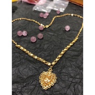 Love shape 999 gold necklace