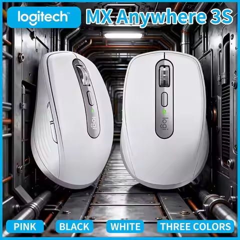 High-Performance Logitech MX Anywhere 3S - 8K DPI Glass Tracking, Hyper-Scroll, Silent Click, 3-Devi