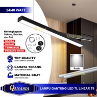 Minimalist LED Hanging Lamp Shade for Cafe, Home, Office, T8 Neon TL Fitting, Replaceable Bulb