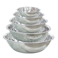 Bộ 5 tô chậu rổ inox 18-26cm Bộ 5 Thau Rổ Inox Không Gỉ Tiện Dụng Dày Dặn