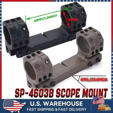 6 MIL 20.6MOA Scope Rings 1.54 inch for 1913 Picatinny Rails, AR15, M4 one Piece Scope 34mm Mount, D