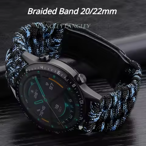 Nylon Strap Outdoor Sport Braided Band for Samsung Galaxy Watch 3/4 40mm 44mm Classic 46mm 42mm Brac