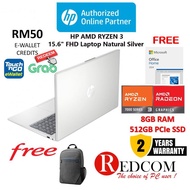 HP 15-FC0587AU 15.6'' FHD Laptop Natural Silver ( Ryzen 3 7320U, 8GB, 512GB SSD, ATI, W11, HS )