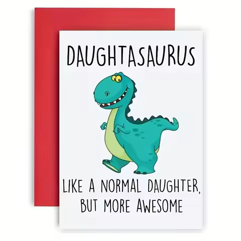 1 cute dinosaur birthday card as a birthday gift, daughter's birthday card