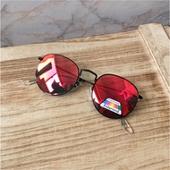 Uk Asos Sync Polaroid Uv Round Metal Sunglasses Retro Black Red Mirrored Sunglasses