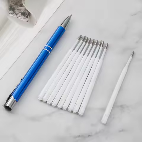 1000Pcs/Lot Replacement Ballpoint Pen Refill 9.8cm 99mm Plastic Smooth Writing 1mm Medium Tip Black 