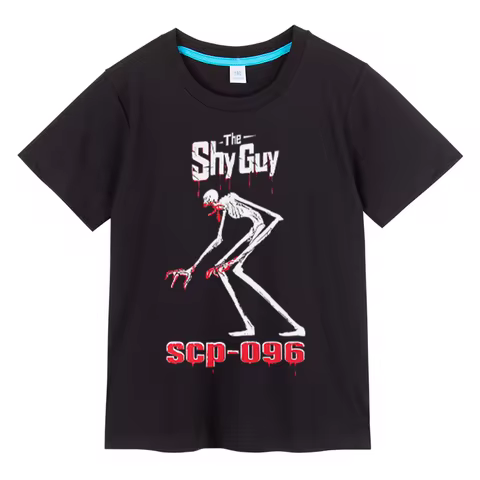 The Shy Guy boys shirt SCP 096 monster kids t-shirt scp fan siren head spooky gift Cotton Short Slee
