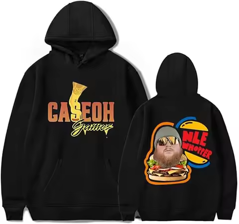 CaseOh Hoodie NLE WHOPPER Merch Logo Print for Men and Women Long Sleeve Fans Sweatshirt