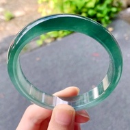 冰種 天然翡翠 緬甸 A玉 玉鐲 • 冰種墨綠油青翡翠福鐲