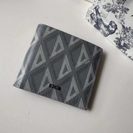 DIOR dior Triangle Printed Fabric and Genuine Leather Cowhide Half Fold Short Wallet Wallet DIOR