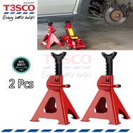 T3sco 3T 2pcs Thickened Car Jack Stand Repair Tool Adjustable Heavy Height Duty Floor Metal Jacks Jek Kereta 4523