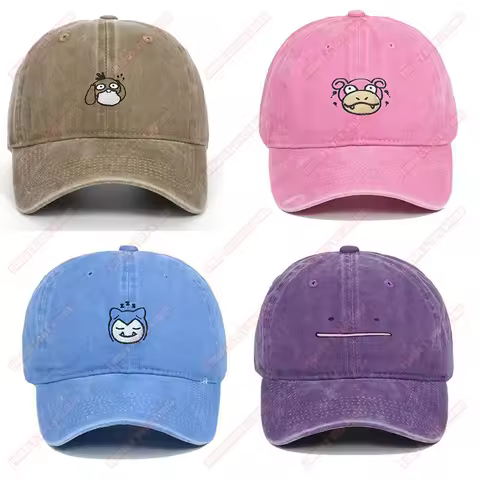 Pokemon Animation Game Peripheral Toys Slowpoke Snorlax Psyduck Ditto Cap Cotton Hat Anime Action Mo