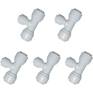 Malida 3/8"O.D to1/4" O.D. Tube Reducing Tee Quick Connect Filtered water fittings, Ro Water Filter 