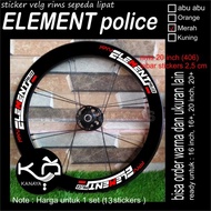 sticker ion element police sticker rims custom termurah sepeda lipat
