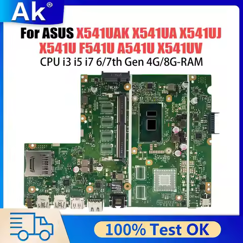 X541UAK Mainboard For ASUS X541UJ X541UA X541U F541U A541U X541UV Laptop Motherboard CPU I3 I5 I7 6t