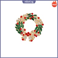 nduni Jewlery Retro Decor Rhinestone Wreath Brooches Christmas Gift