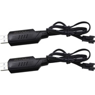 Blomiky 2 Pack 7.4V SM-3P Plug Charger Cable for 7.4V 2S 600mAh 900mAh 1200mAh 1300mAh 1500mAh Li-io