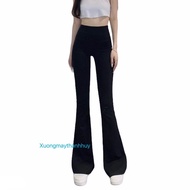 Flare pants, long flared leggings to flatter your figure in stretch cotton 4c msf-881