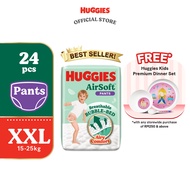 HUGGIES AirSoft Pants Diapers XXL24 (1 pack) Breathable and soft diapers for baby