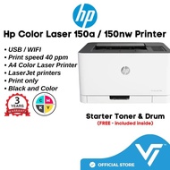 Hp Color Laser 150a (USB) 4ZB94A / 150nw (Wifi) 4ZB95A Pencetak (Cetak Sahaja, Pencetak Laser A4 & A