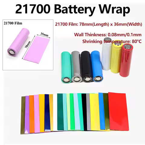 300pcs 21700 Battery Wrap PVC Pre-cut Heat Shrink Wrap Insulated Wrapping Sleeve Shrinkable Heat-shr