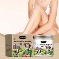 Tallow & Honey Balm, Cow Fat Honey Skin Moisturizing Cream, Grass-Fed Beef Tallow & Raw Wild Honey
