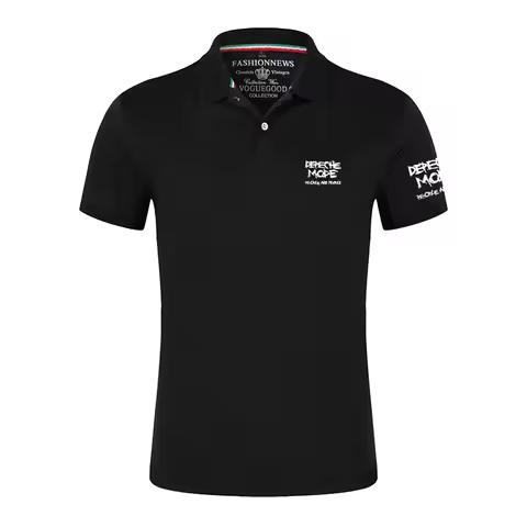 Depeche Mode Print New Fashion Summer Sports Regular Polo Shirt Mens Casual Cotton Short Sleeve Brea