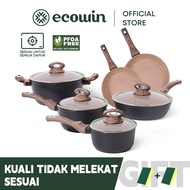 Ecowin 6pcs Non-Stick Coating Set frying pan Saucepan Milk Pot Ready Stock Pot For All Gas Stove