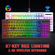 87Keys 2.4G Wireless Mechanical Keyboard RGB Backlight for Game Office