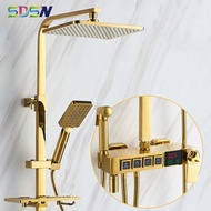 Bathroom Shower Set SDSN Thermostatic Shower Mixer Set 12inch Rainfall Shower Head of Gold Bathtub