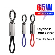 PD65W Portable Keychain Lanyard Data Cable For Xiaomi Samsung 10cm Short Fast Charging USB Type C Ca