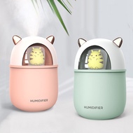 Mini Ultrasonic Air Humidifier 300ml Cute Pet Aroma Essential Oil Diffuser USB Seven Colors Romantic LED Night Lamp Mist Maker