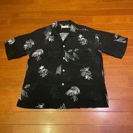 Monkey Time United Arrows 男棕梠樹葉卡通印花嫘縈休閒短袖襯衫夏威夷花襯衫 日系風格潮流流行穿搭