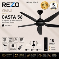 REZO VERA 56” / 42” / Casta 56" inches DC Motor 9 Speed Baby fan Remote Control ceiling fan / kipas 