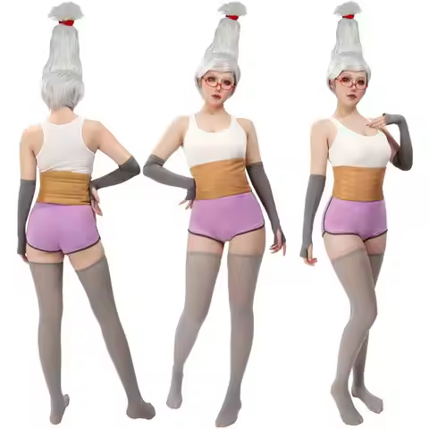 Anime Ayase Seiko Cosplay Costume Dan Da Dan Ayase Momo's Grandmother Vest Shorts And Free Glasses C