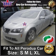 Selimut kereta For Perodua Bezza/Kancil/Axia/Myvi 100% Waterproof Car Cover Transparent PE Plastic B