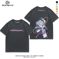 Cyberpunk 2077 Edge Walker Lucy Rebecca Collaborative Short Sleeve T-Shirt Summer Men Couple Half Sl