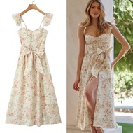 White Summer Flower Midi Dress 75636 (TA)