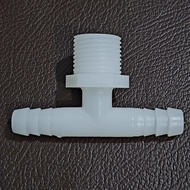 1/ 2" inch External Thread Tee Connector to Uniring Hose 10/ 16 mm 16/ 10mm ID 10mm