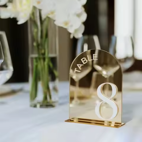 Gold Mirror Wedding Table Numbers Wedding Table Signs 3D Table Numbers Wedding Table Decor Table Num