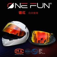แว่นกันลมแบบปรับสีสันได้สำหรับหมวกกันน็อค SHOEI X14 Z7 NXR ของ One Fun พร้อมแผ่นป้องกันหมอกสีแดงและส