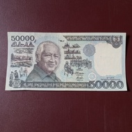 50000 rupiah uang kertas lama suharto tahun 1995 imp 1995