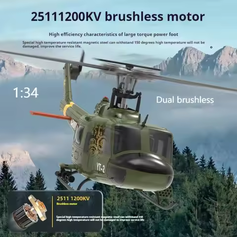 Yuxiang F07 1/34 Uh-1 Dual Brushless Helicopter Six-Channel Optical Flow Positioning Rc Helicopters