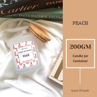 PEACH SCENT - CANDLE JAR 200GM -  35 HOURS STAND - AROMATHERAPY FOR HOUSE - PEWANGI RUMAH - LILIN 100% WANGI