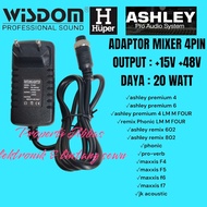 Power Suply  Adaptor Mixer Audio Ashley Betavo 4 Pin 15vdc 48vdc Fj-18 +15v +48v 4pin