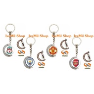 New 360 Metal Keychain Shaped Soccer Team Logo For Real Soccer Fans Souvenir