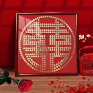 30,000 people collect the wedding word coin photo frame 5 cent coin diy handmade3万人收藏结婚喜字硬币相框5毛硬币diy
