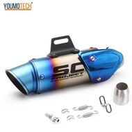 51มม./60Mmรถจักรยานยนต์โครงการ ท่อไอเสียDB Killer Mufflerกับวงเล็บคาร์บอนไฟเบอร์Titanium GP-โครงการห